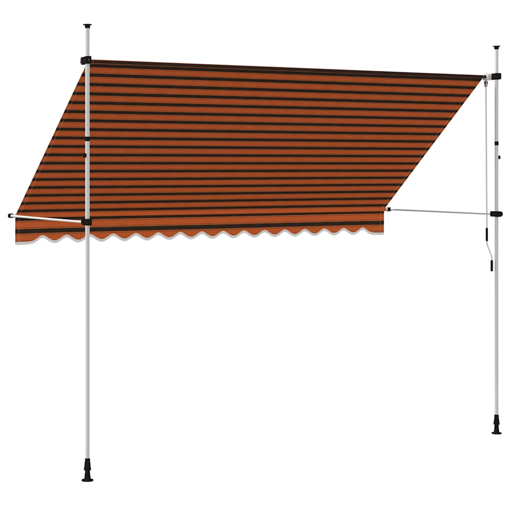 manuel foldemarkise 350 cm orange og brun