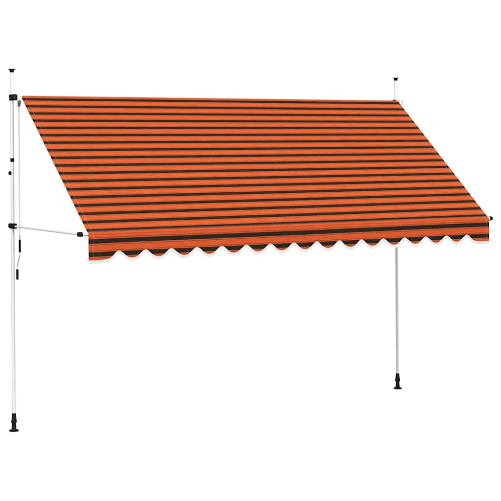 manuel foldemarkise 400 cm orange og brun