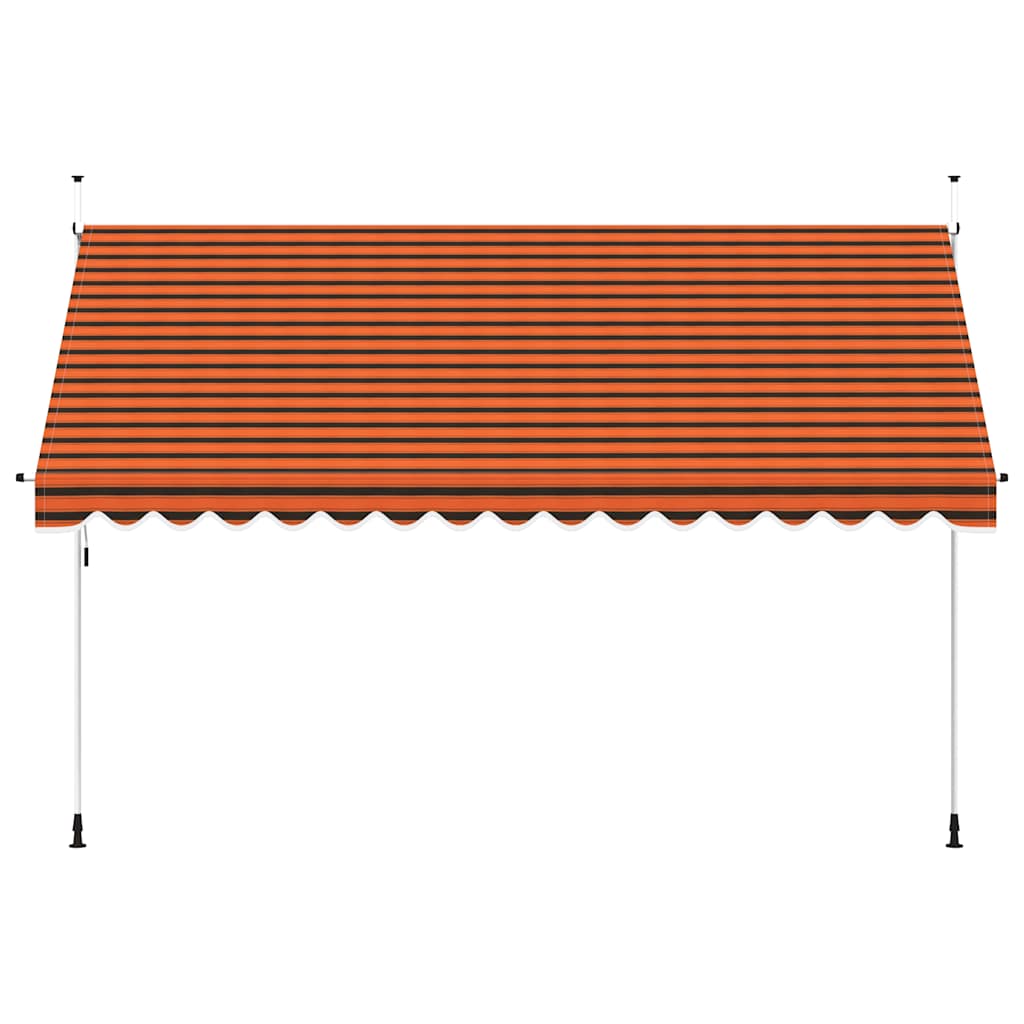 manuel foldemarkise 400 cm orange og brun