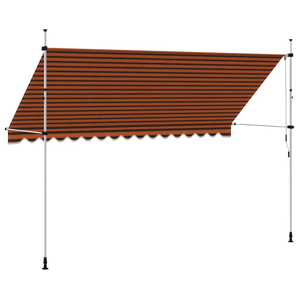 manuel foldemarkise 400 cm orange og brun