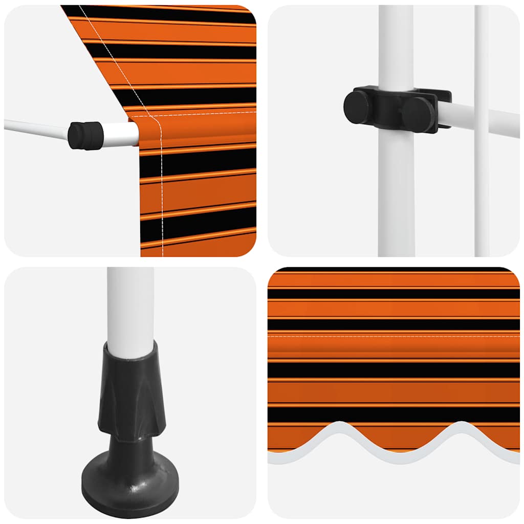 manuel foldemarkise 400 cm orange og brun