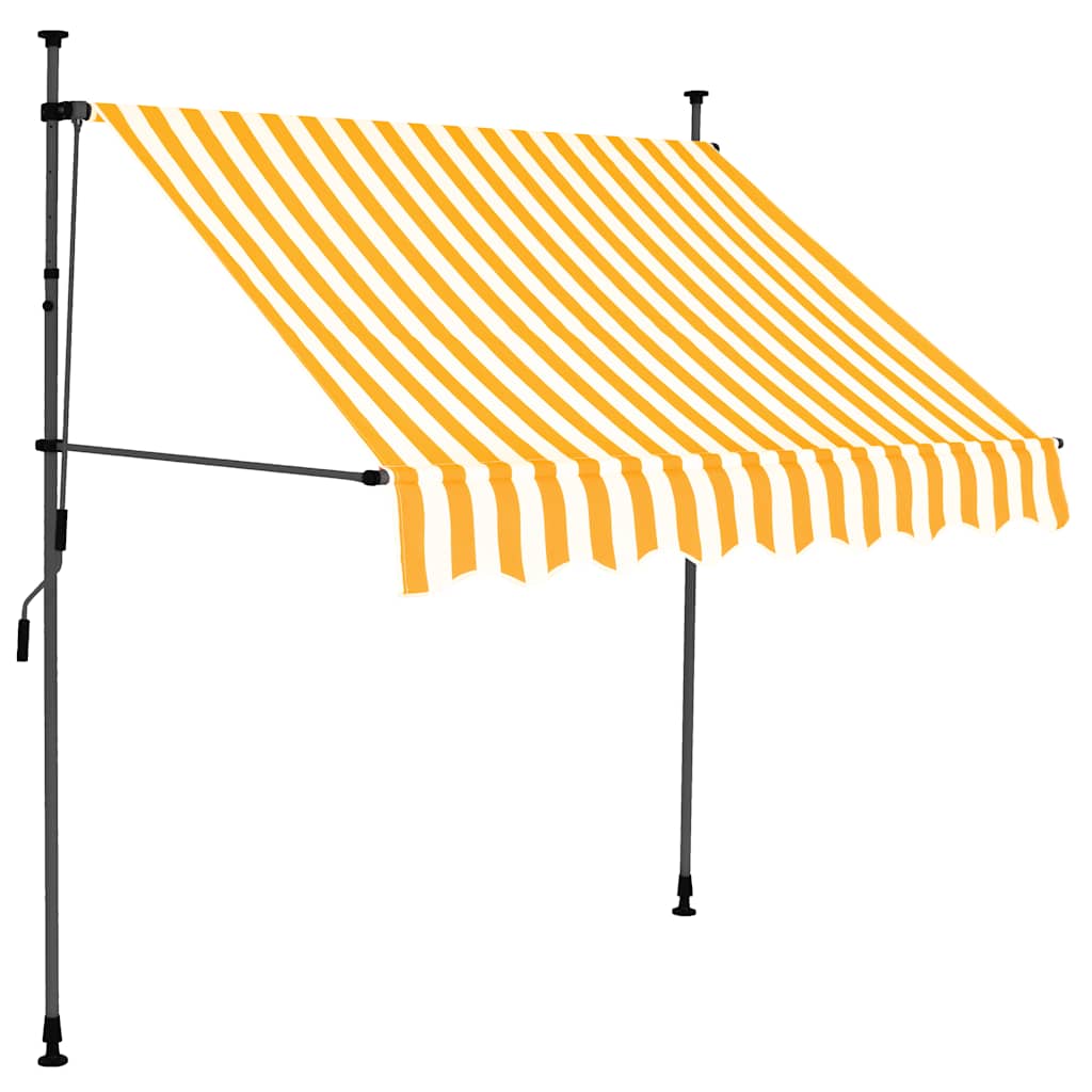 markise m. LED-lys manuel betjening 100 cm hvid og orange