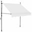 markise m. LED-lys manuel betjening 100 cm cremefarvet