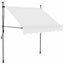 markise m. LED-lys manuel betjening 200 cm cremefarvet