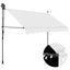 markise m. LED-lys manuel betjening 250 cm cremefarvet