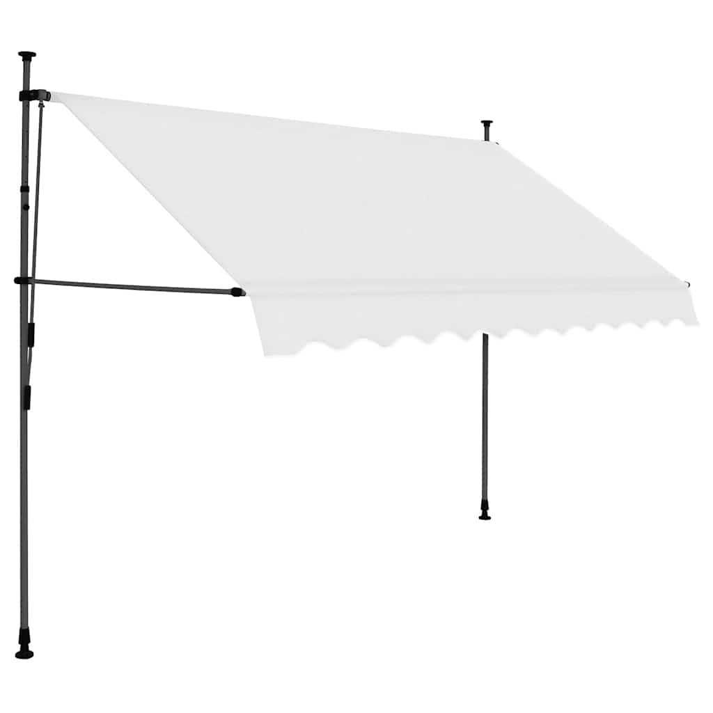markise m. LED-lys manuel betjening 300 cm cremefarvet