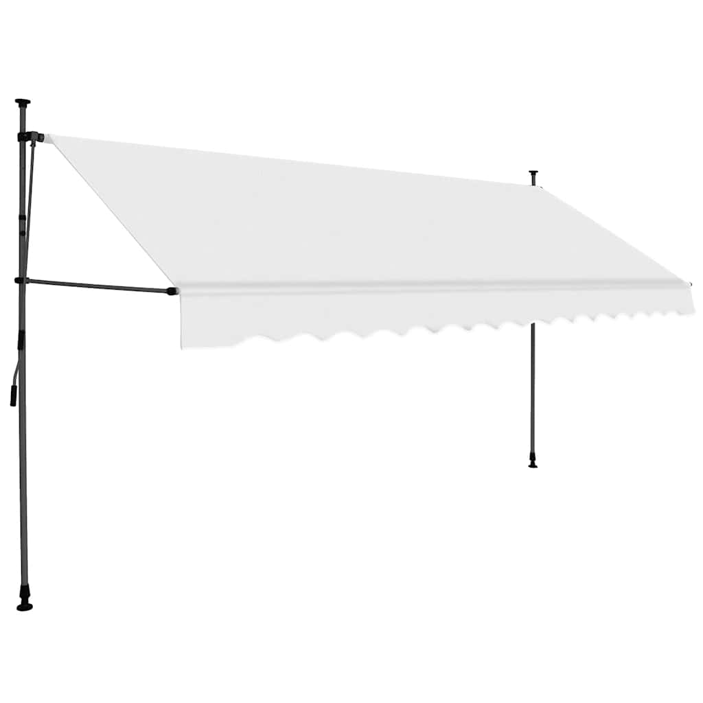 markise m. LED-lys manuel betjening 350 cm cremefarvet