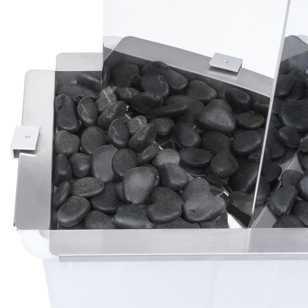 havespringvand med pumpe 76 cm trekantet rustfrit stål