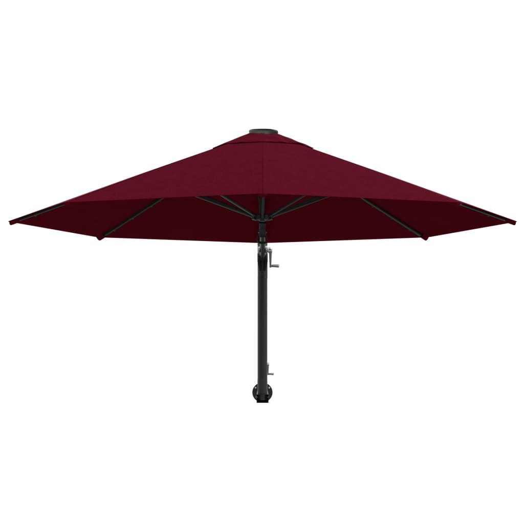 væghængt parasol med metalstang 300 cm bordeauxfarvet