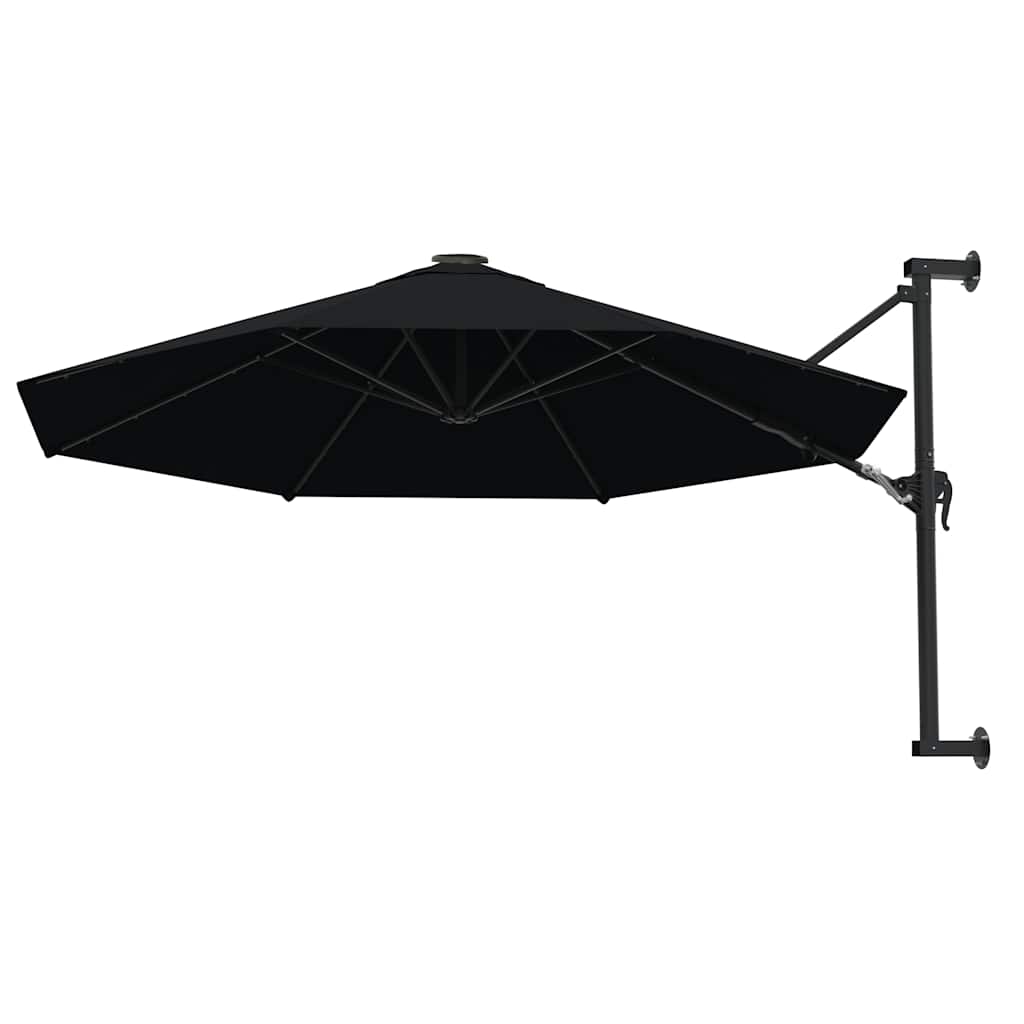 væghængt parasol med metalstang 300 cm sort