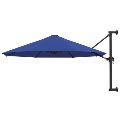 væghængt parasol med metalstang 300 cm blå