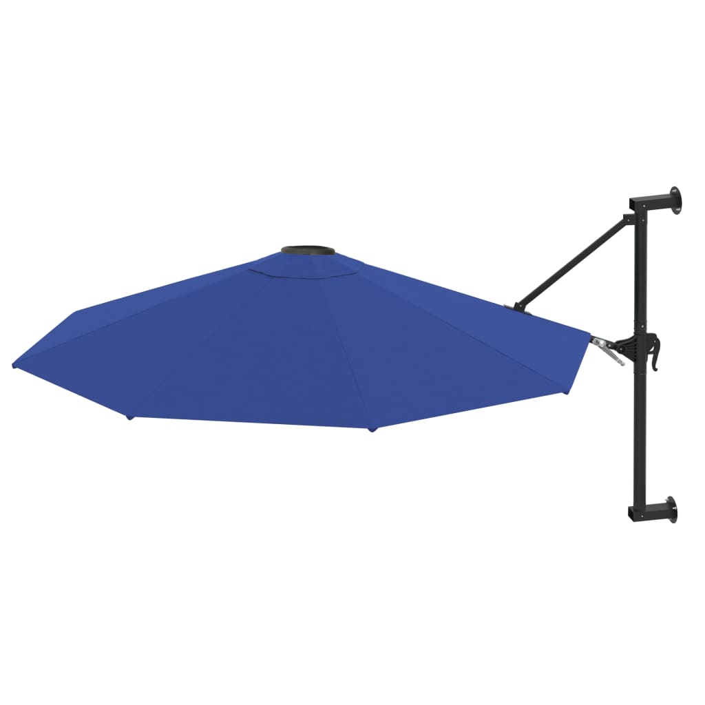 væghængt parasol med metalstang 300 cm blå