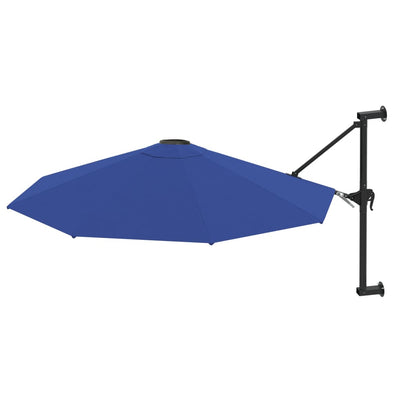 væghængt parasol med metalstang 300 cm blå