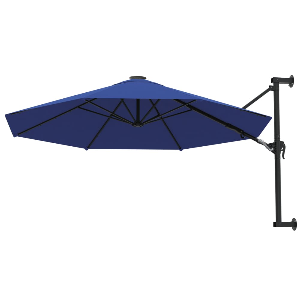 væghængt parasol med metalstang 300 cm blå