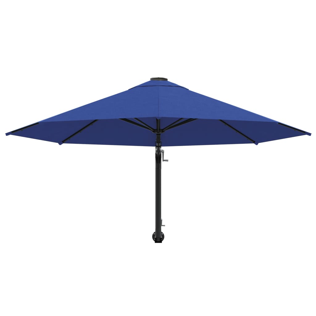 væghængt parasol med metalstang 300 cm blå