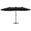 parasol med aluminiumsstang 460x270 cm sort