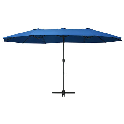 parasol med aluminiumsstang 460x270 cm blå
