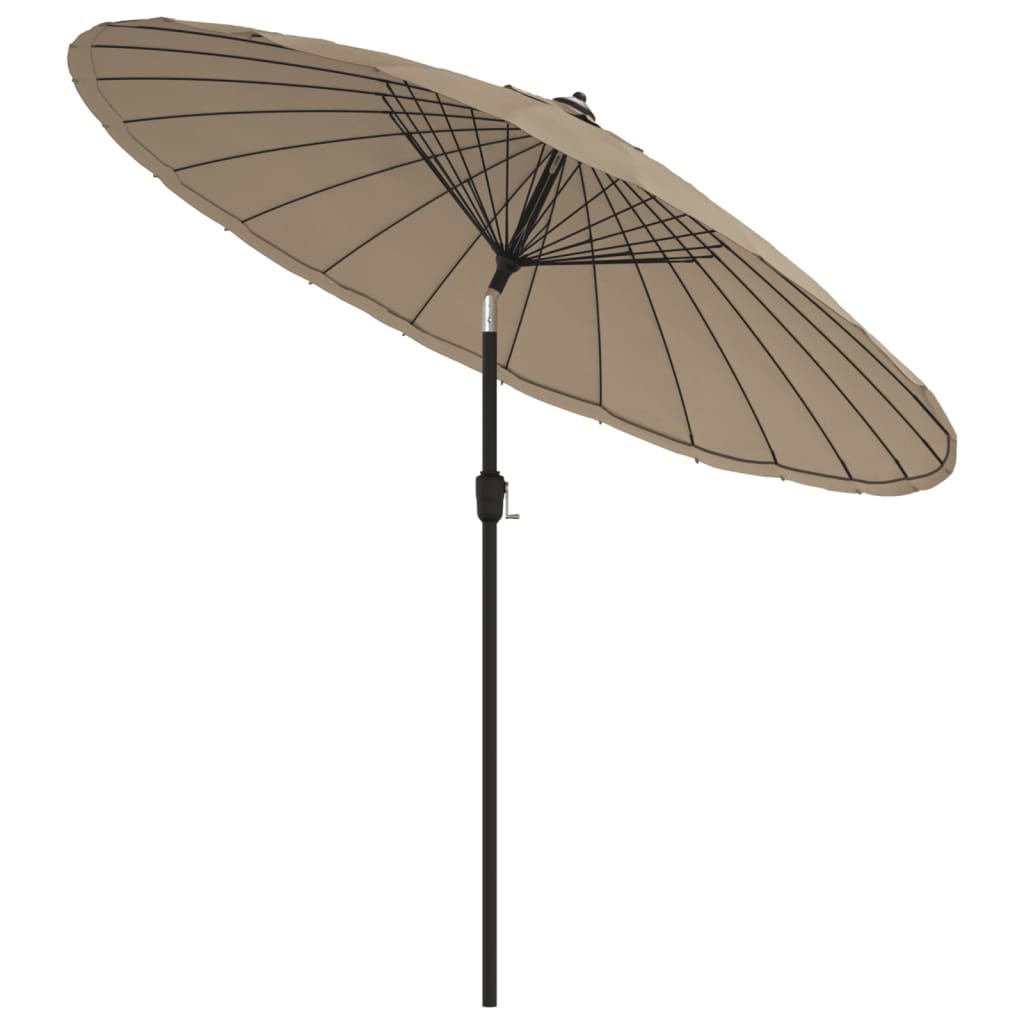 parasol med aluminiumstang 250 cm gråbrun