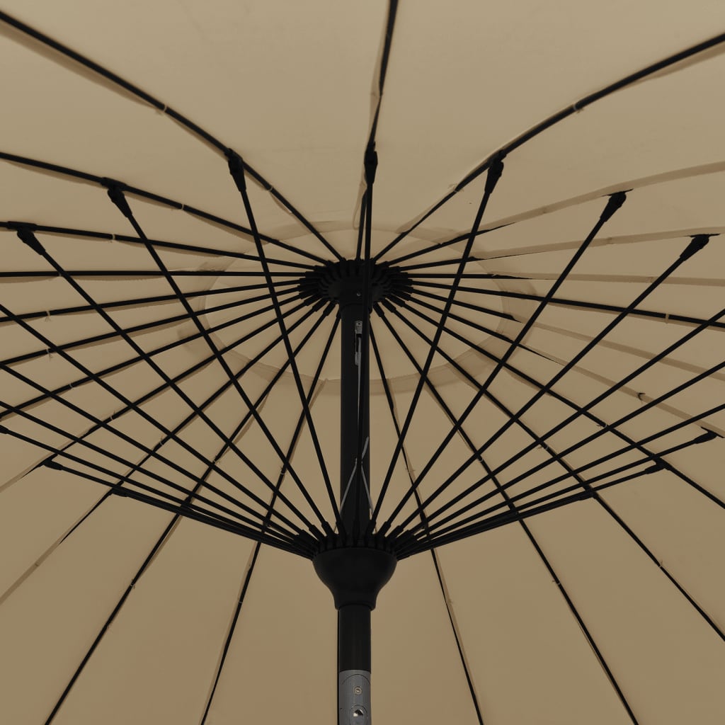 parasol med aluminiumstang 250 cm gråbrun