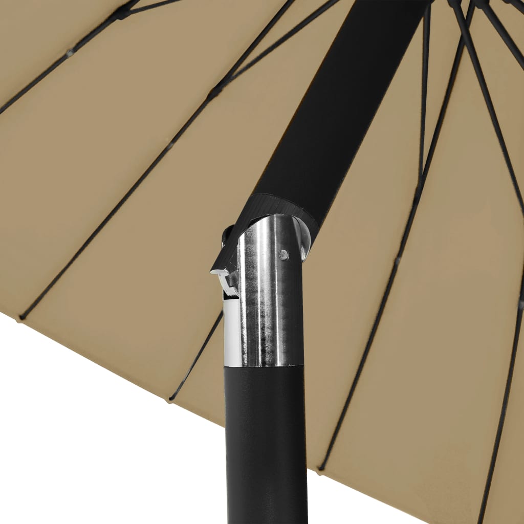 parasol med aluminiumstang 250 cm gråbrun