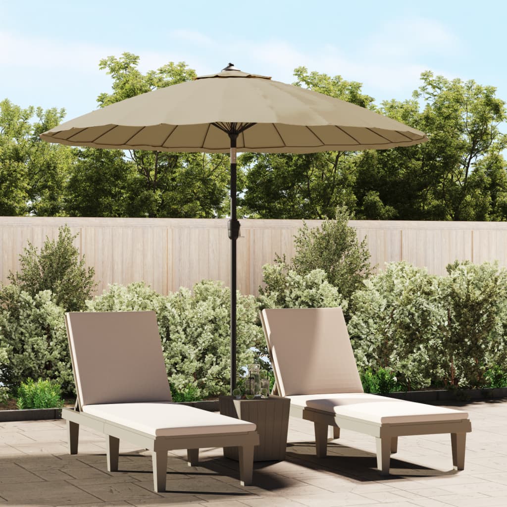 parasol med aluminiumstang 250 cm gråbrun