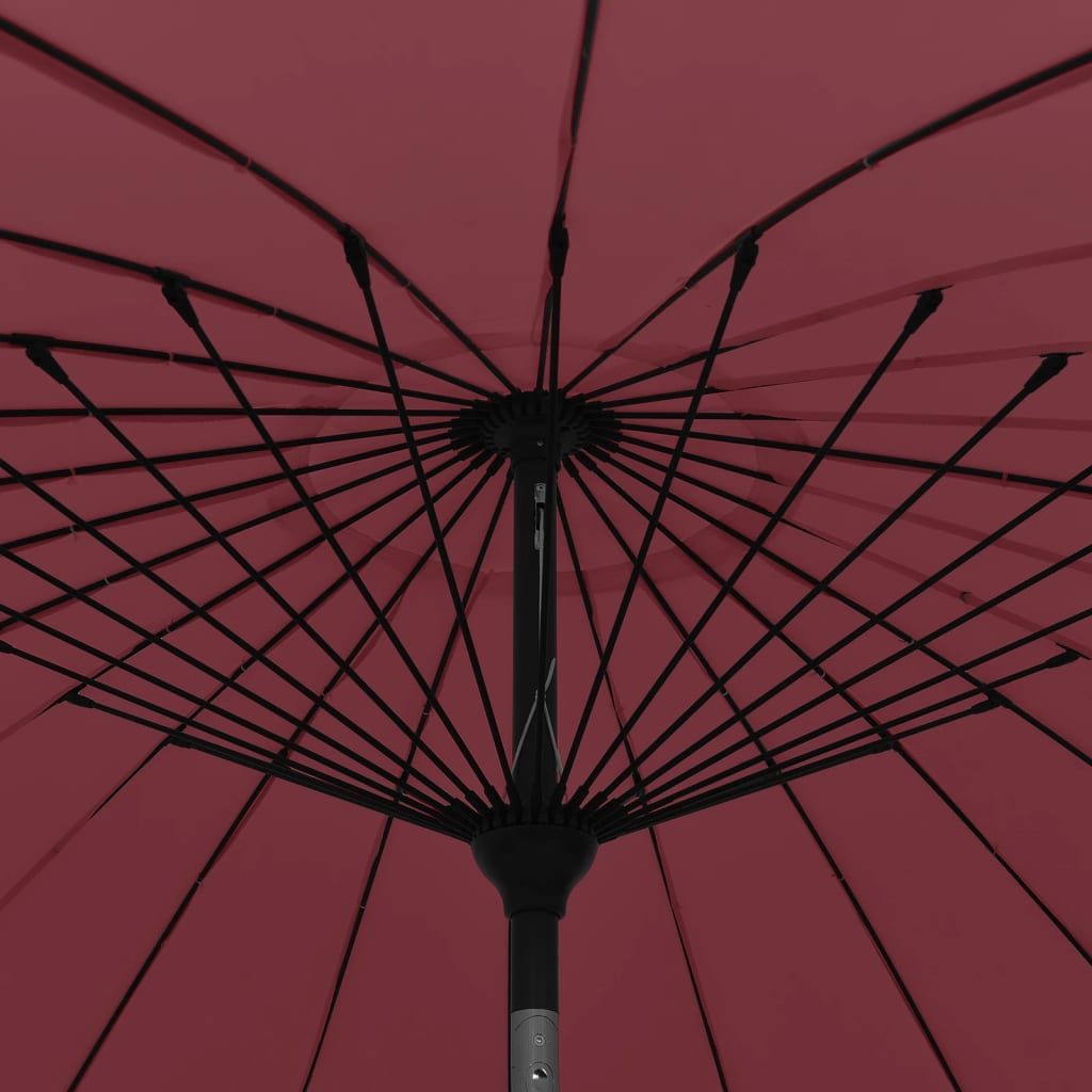 parasol med aluminiumstang 250 cm bordeauxrød