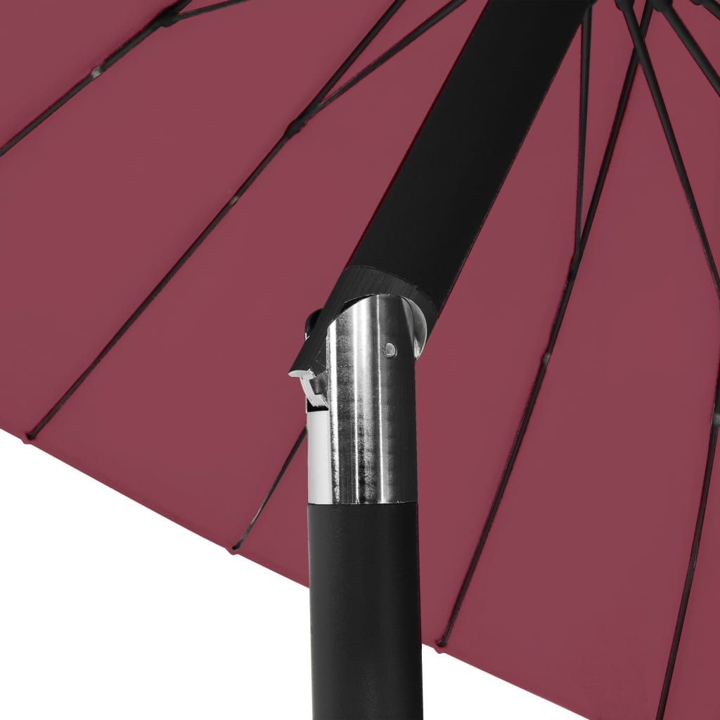 parasol med aluminiumstang 250 cm bordeauxrød