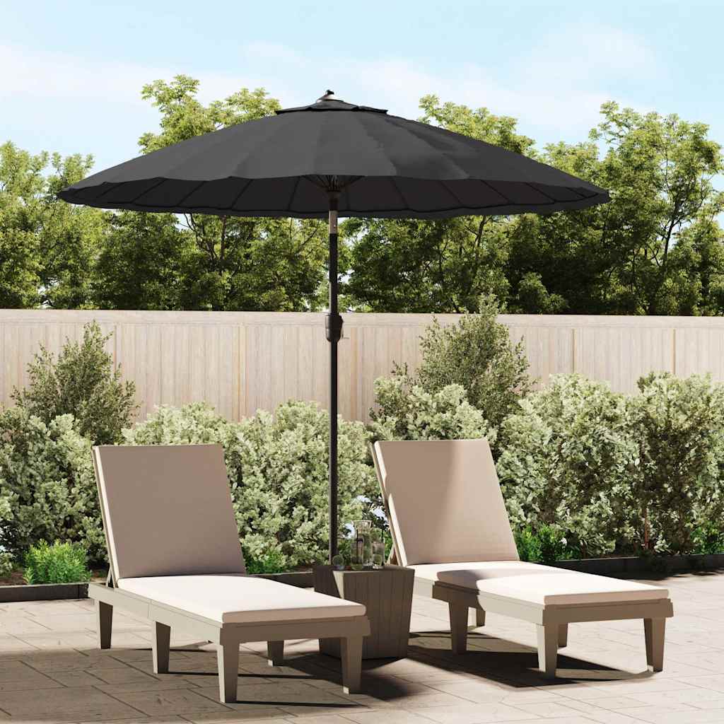 parasol med aluminiumstang 250 cm sort