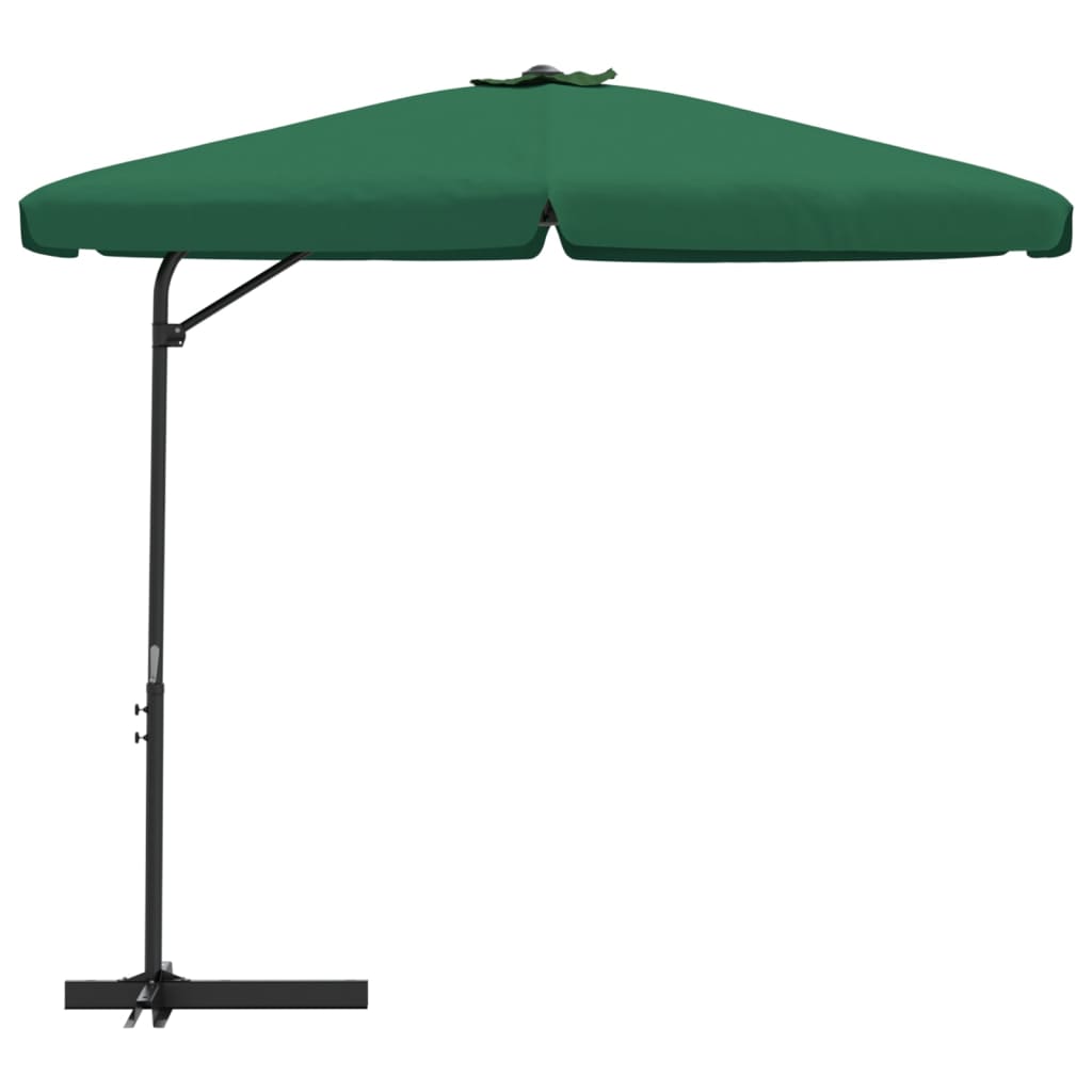 parasol med stålstang 300 cm grøn