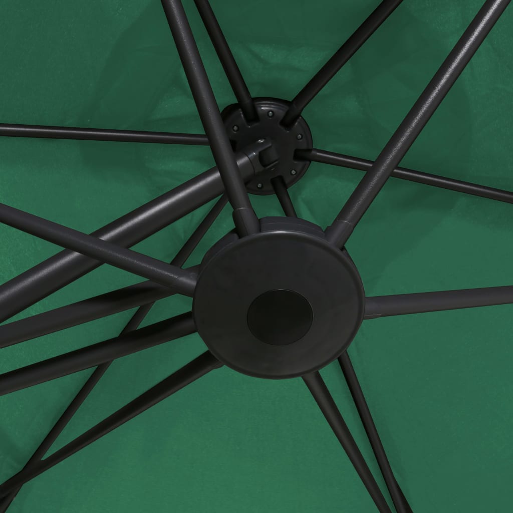 parasol med stålstang 300 cm grøn