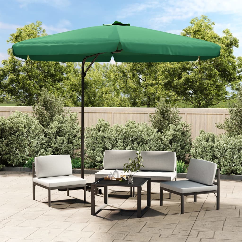 parasol med stålstang 300 cm grøn