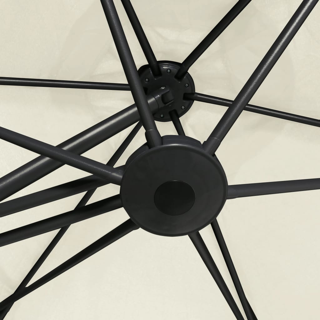 parasol med stålstang 300 cm sandhvid