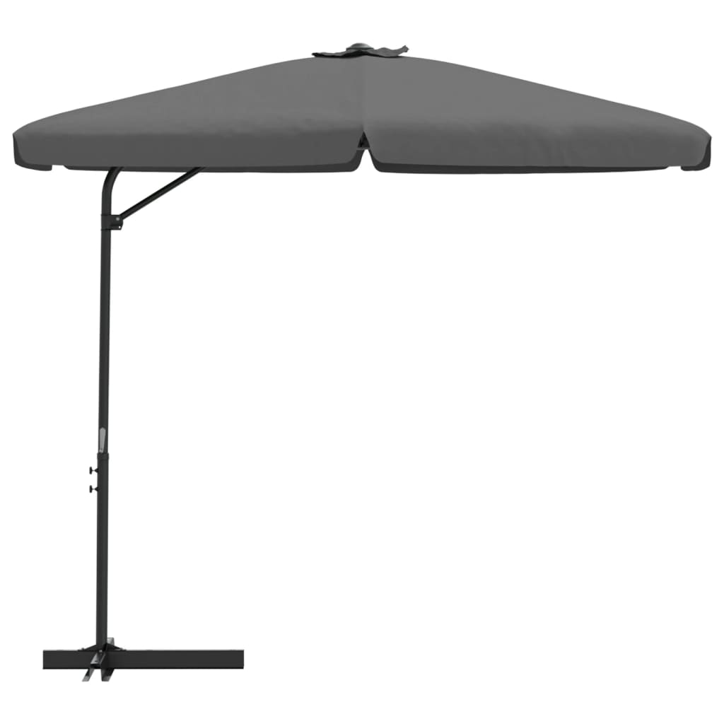 udendørs parasol med stålstang 300 cm antracitgrå