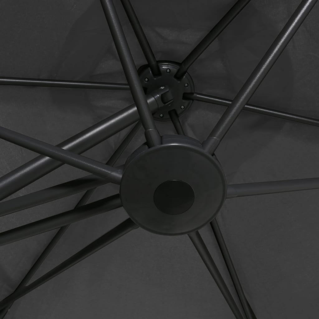 udendørs parasol med stålstang 300 cm antracitgrå