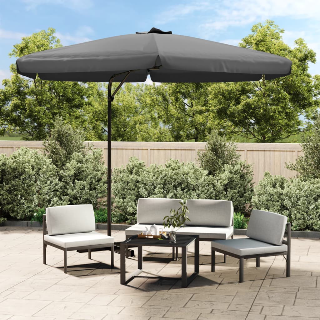 udendørs parasol med stålstang 300 cm antracitgrå