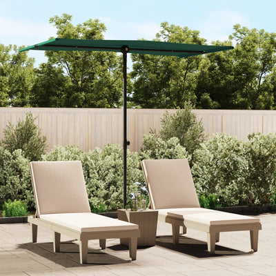 haveparasol med aluminiumstang 180x110 cm grøn
