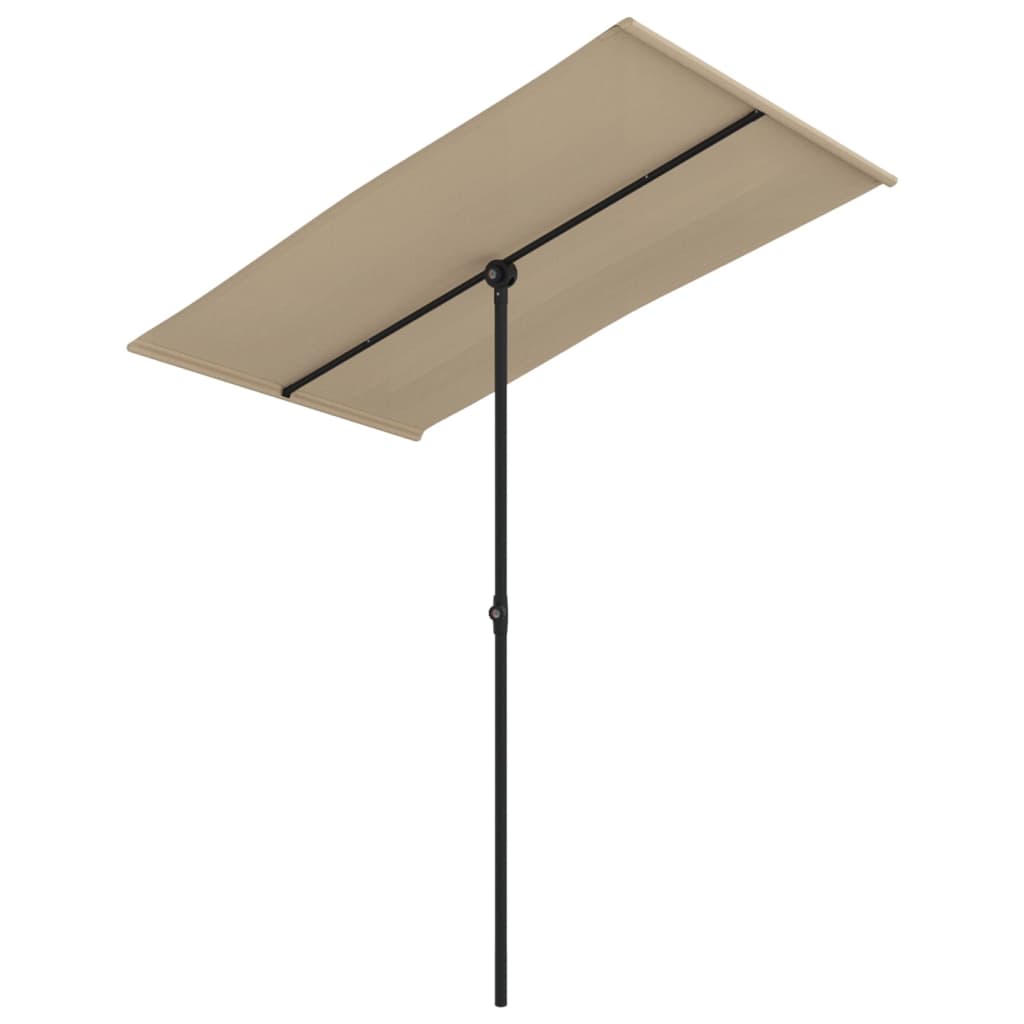 haveparasol med aluminiumstang 180x110 cm gråbrun