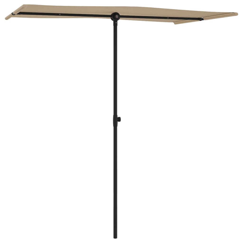 haveparasol med aluminiumstang 180x110 cm gråbrun