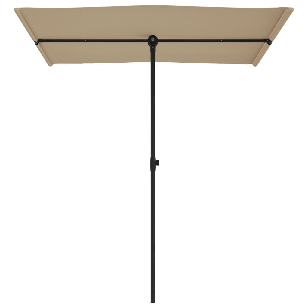 haveparasol med aluminiumstang 180x110 cm gråbrun