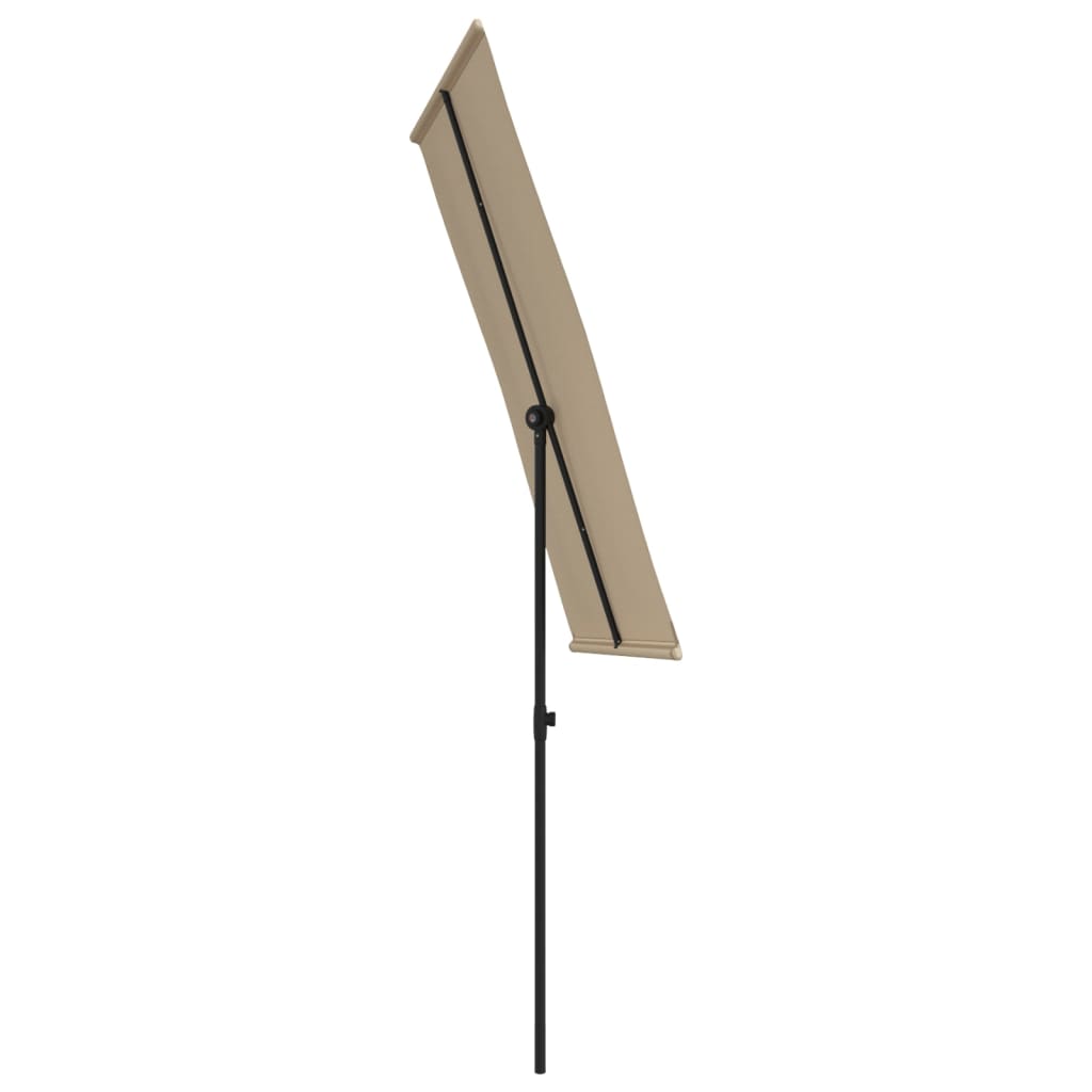 haveparasol med aluminiumstang 180x110 cm gråbrun