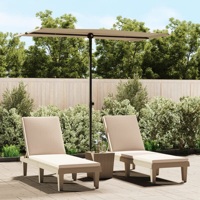 haveparasol med aluminiumstang 180x110 cm gråbrun