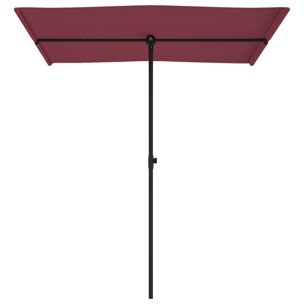 haveparasol med aluminiumstang 180x110 cm bordeauxrød
