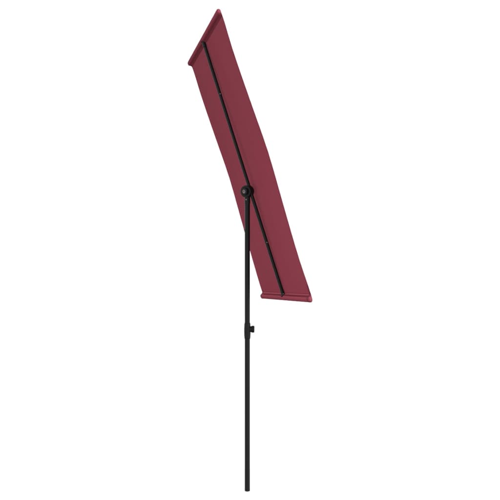 haveparasol med aluminiumstang 180x110 cm bordeauxrød