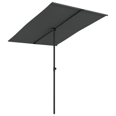 haveparasol med aluminiumstang 2x1,5 m antracitgrå
