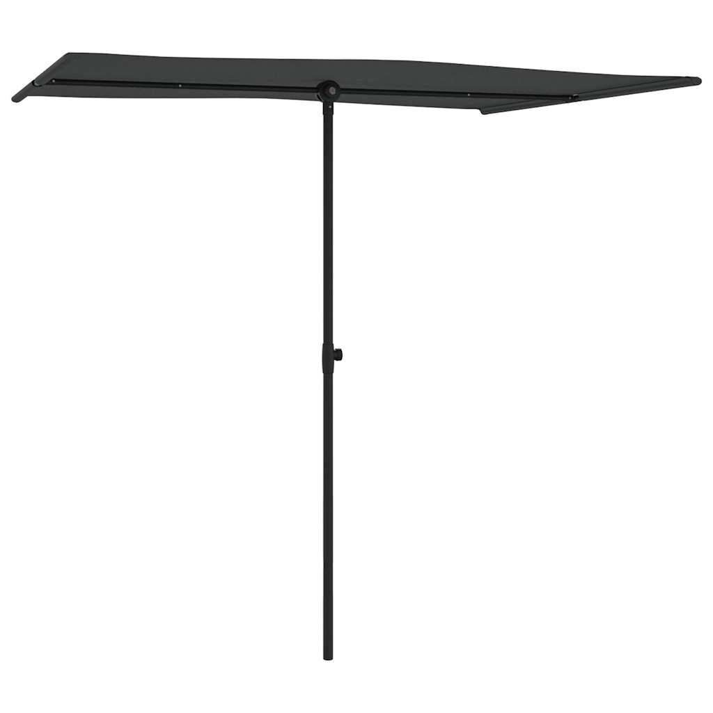 haveparasol med aluminiumstang 2x1,5 m antracitgrå