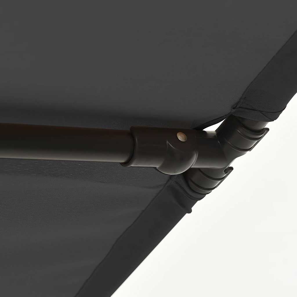 haveparasol med aluminiumstang 2x1,5 m antracitgrå