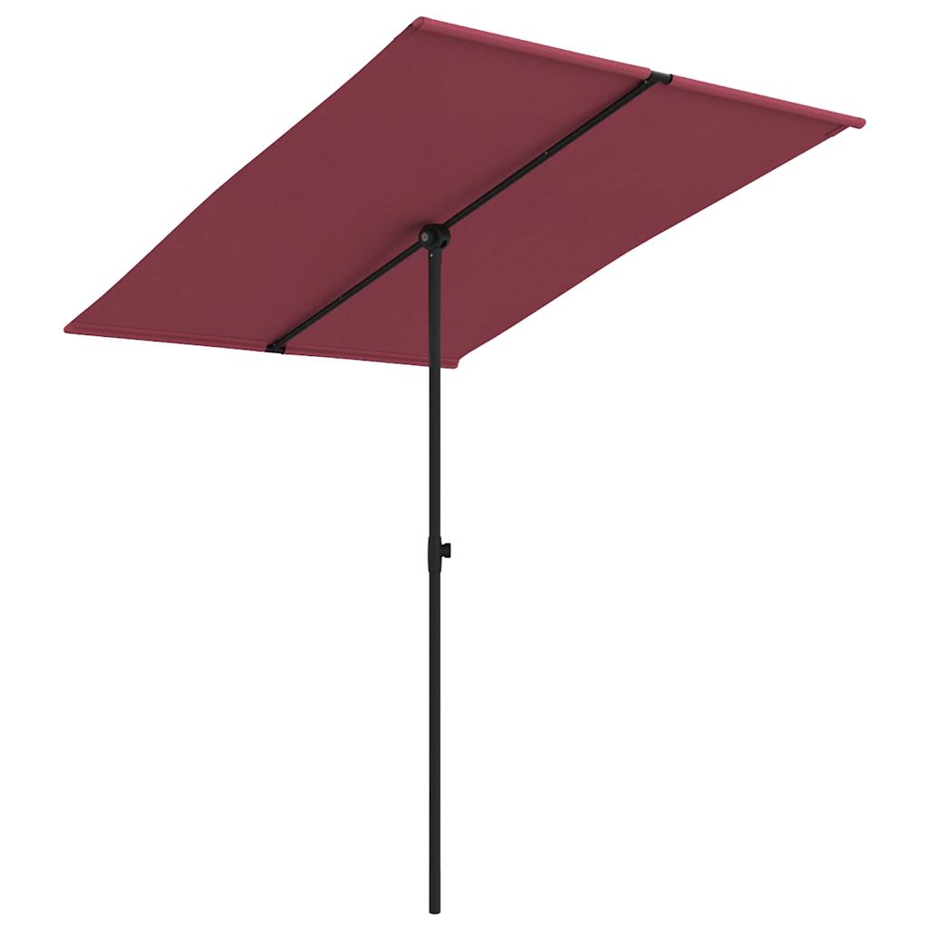 haveparasol med aluminiumsstang 2x1,5 m bordeauxrød
