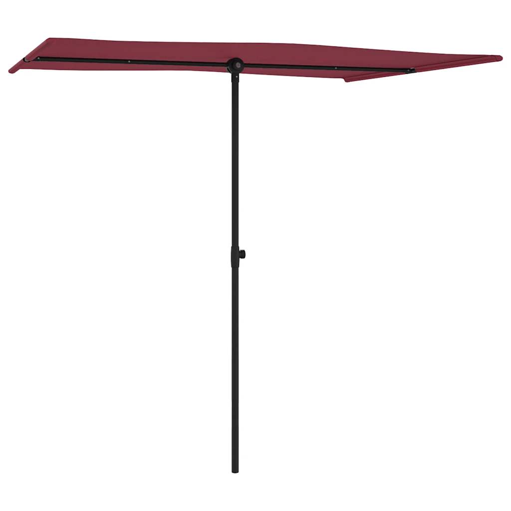 haveparasol med aluminiumsstang 2x1,5 m bordeauxrød