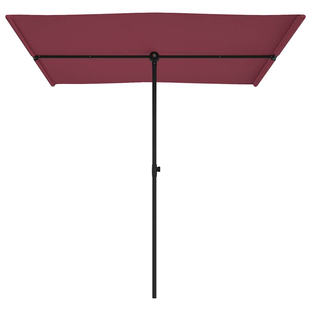 haveparasol med aluminiumsstang 2x1,5 m bordeauxrød