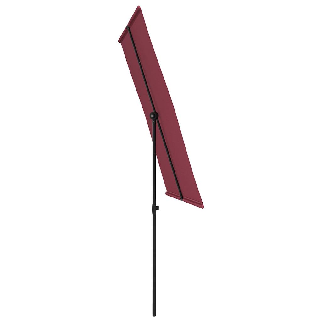 haveparasol med aluminiumsstang 2x1,5 m bordeauxrød